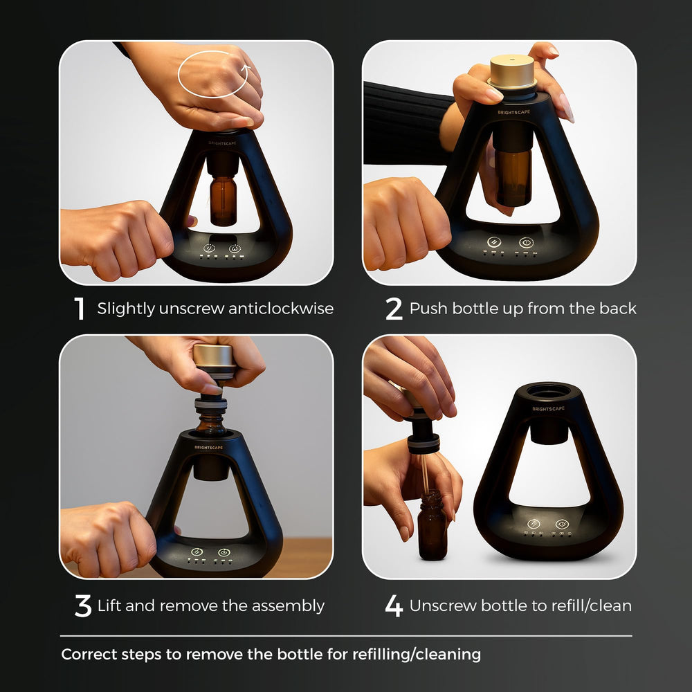 Brightscape Waterless Diffuser compact design fits on desks and shelves.