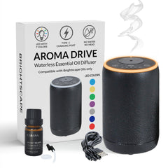 Brightscape waterless diffuser with textured black finish for mess-free aromatherapy anywhere