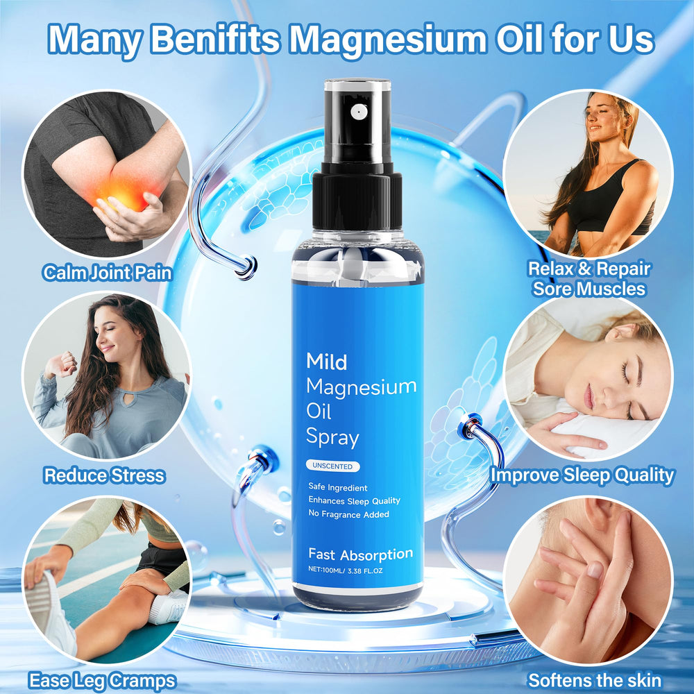 Brilhante Pure Magnesium Oil Spray used on feet for active relief.