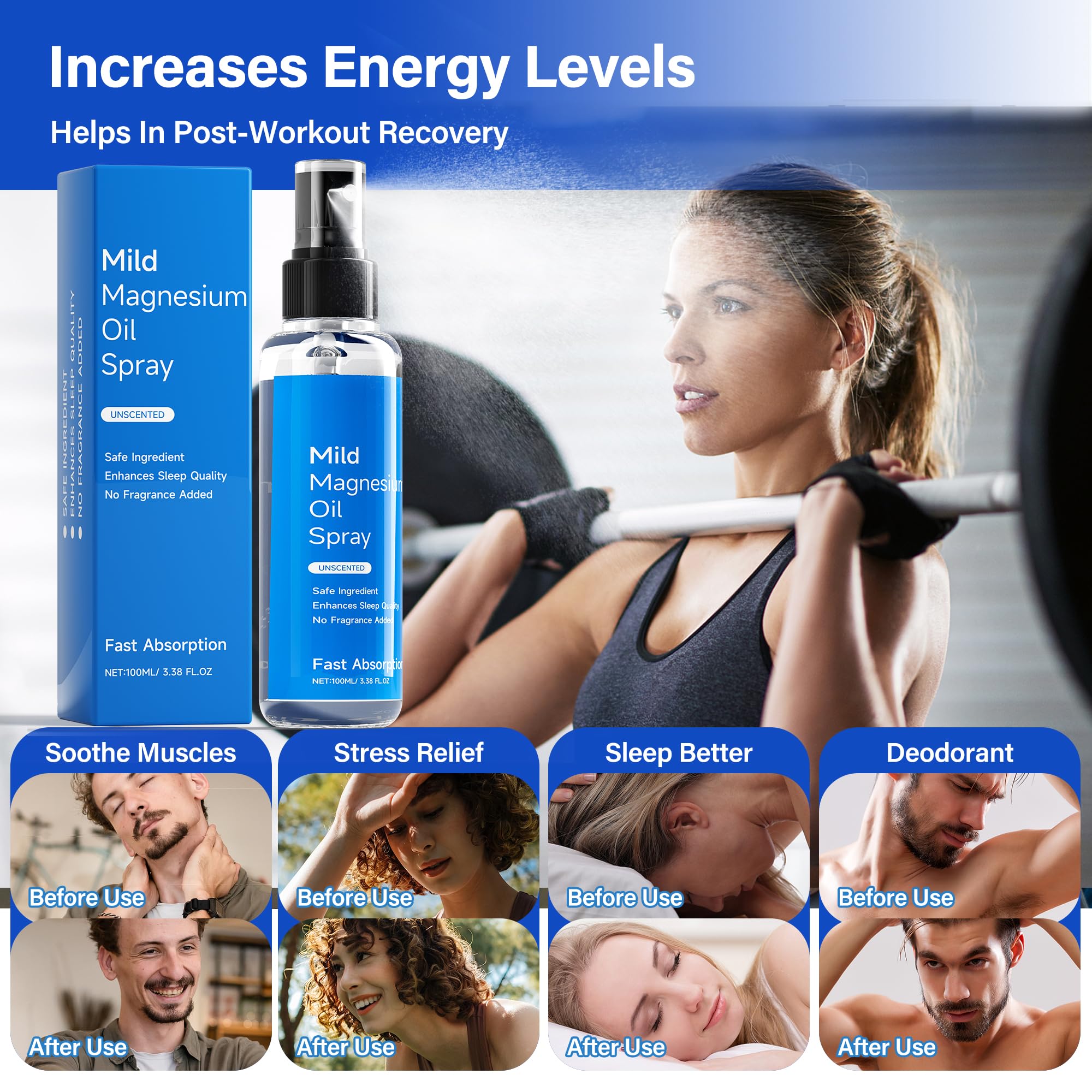 Brilhante Pure Magnesium Oil Spray label close-up showing natural mineral formula.
