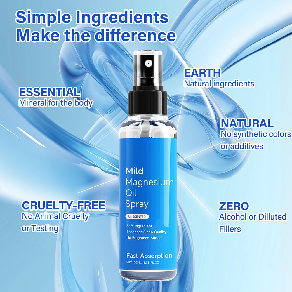 Brilhante Magnesium Oil Spray nozzle close-up showing fine mist for precise application.