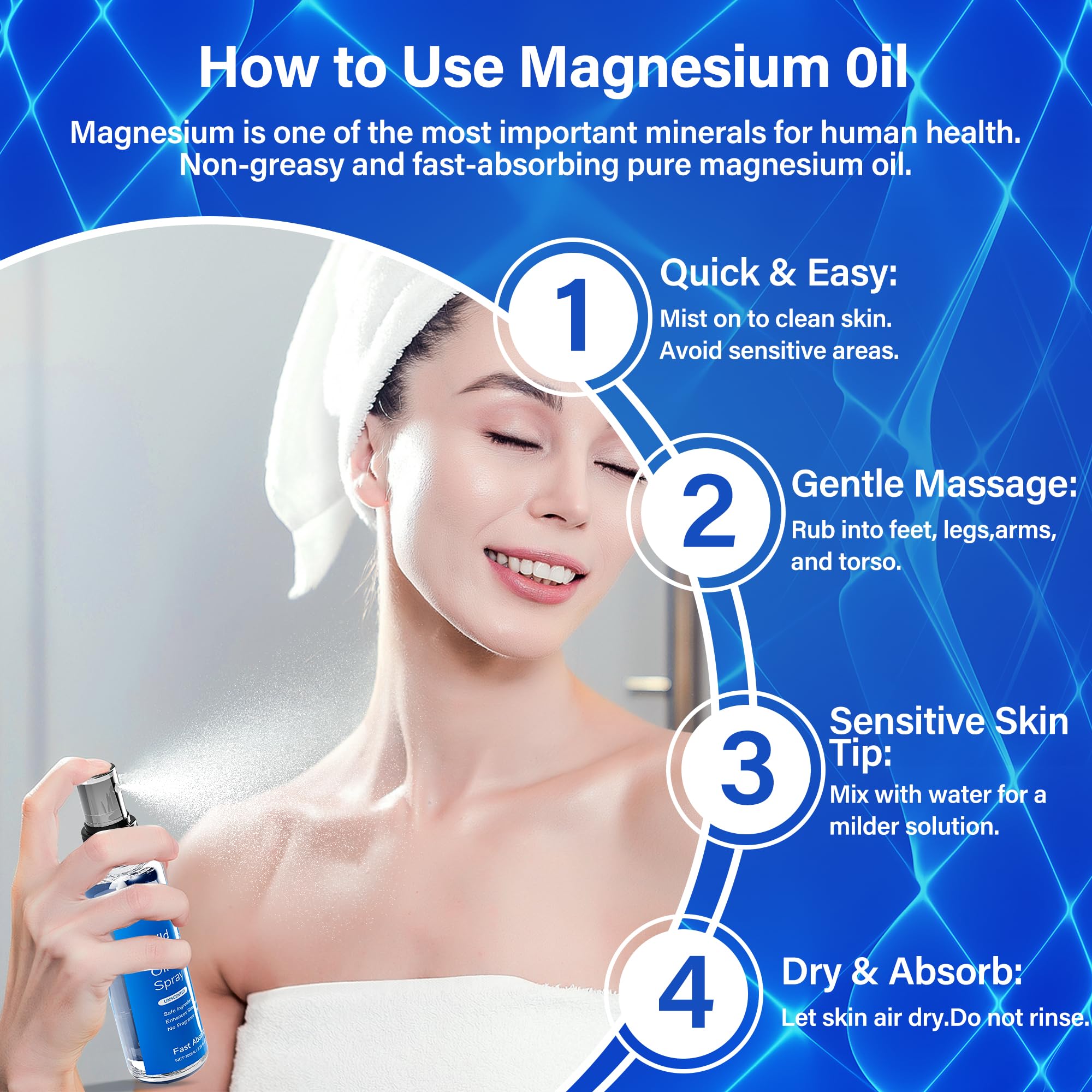 Brilhante Magnesium Oil Spray packaging displayed for portability.