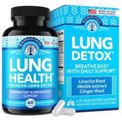 BRIOBREATH NATURALS lung support capsules bottle on table promoting daily respiratory wellness