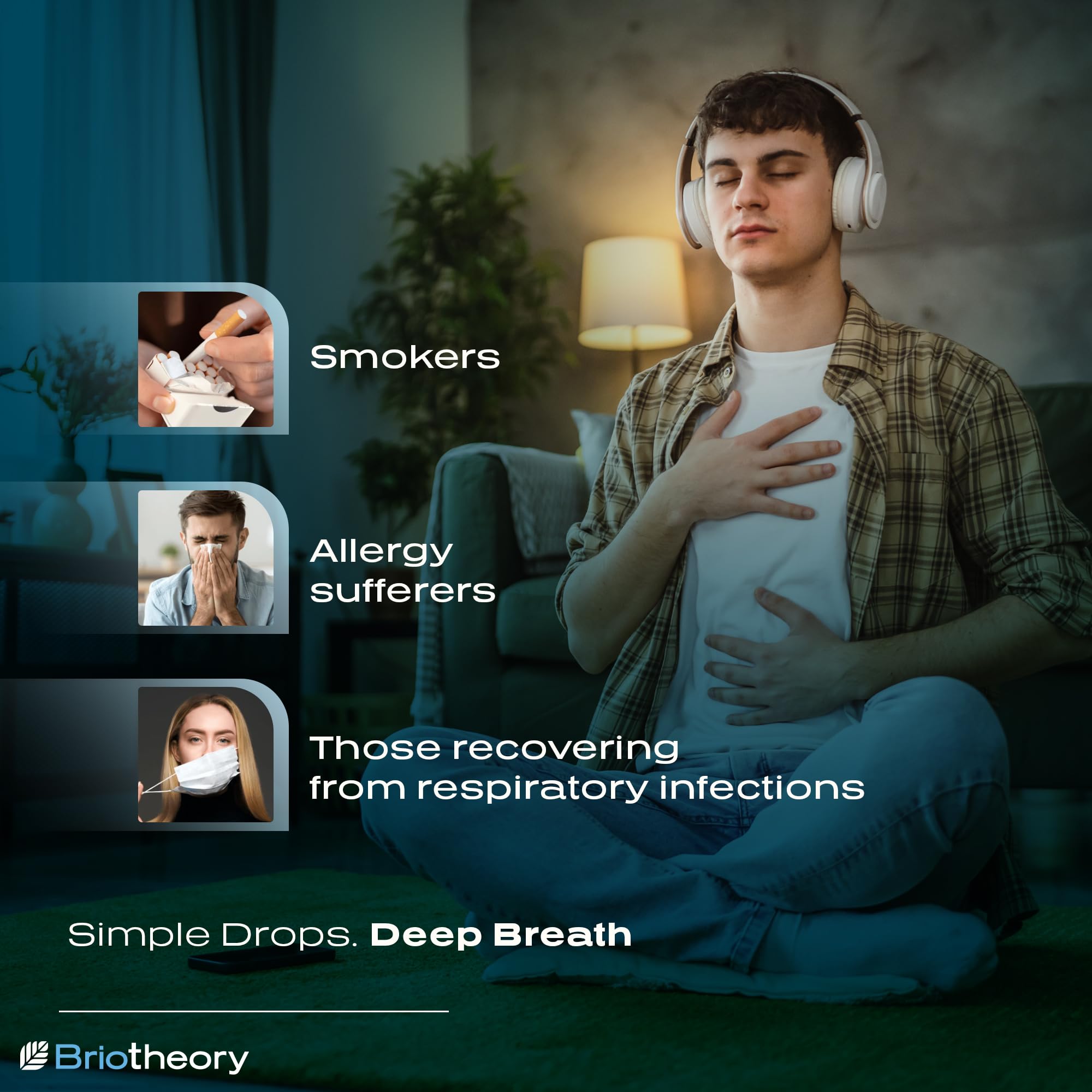 BRIOTHEORY Mullein Leaf Extract tea cup suggests a soothing daily ritual