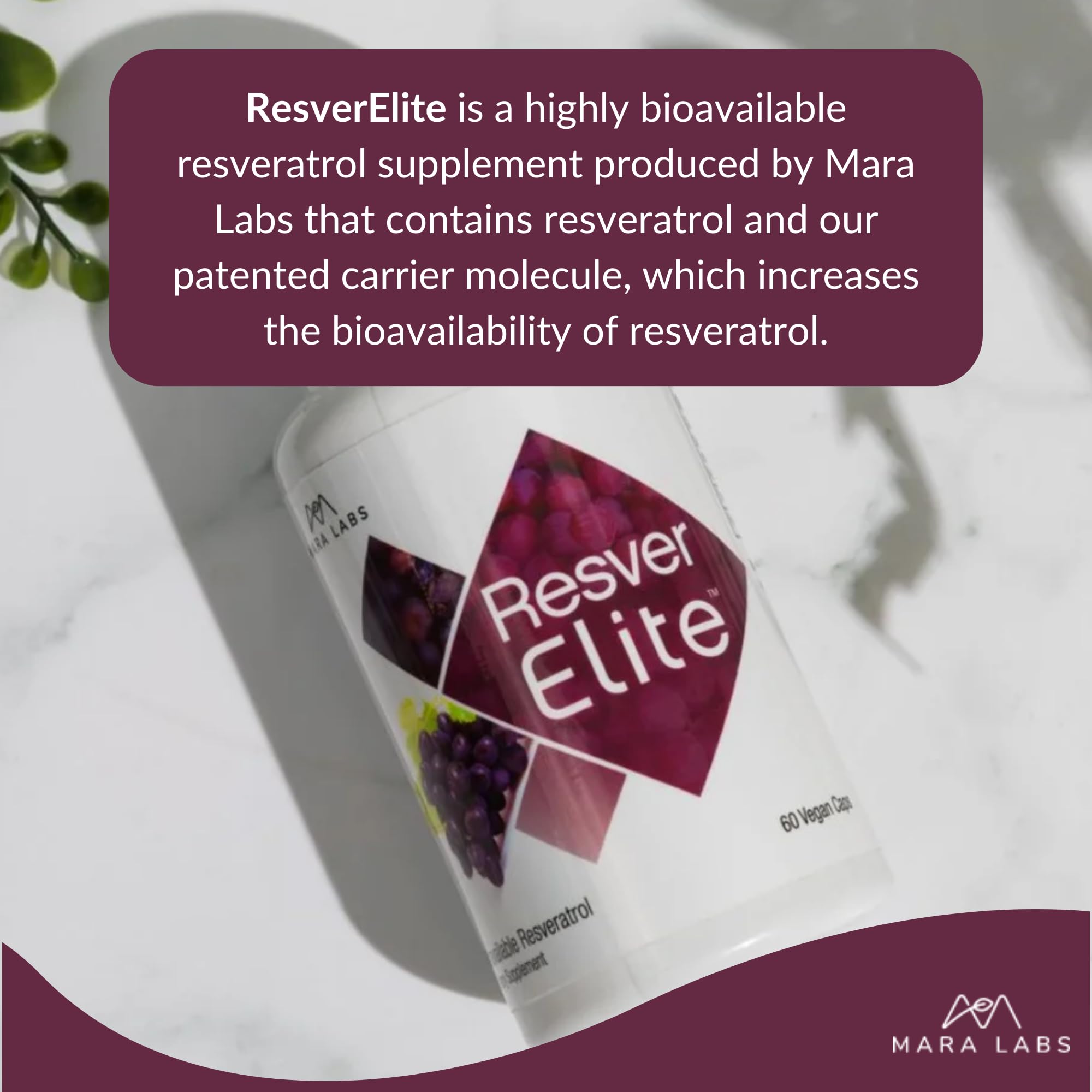 BrocElite ResverElite purple-brown bottle evokes grape-inspired color and bioavailability focus.