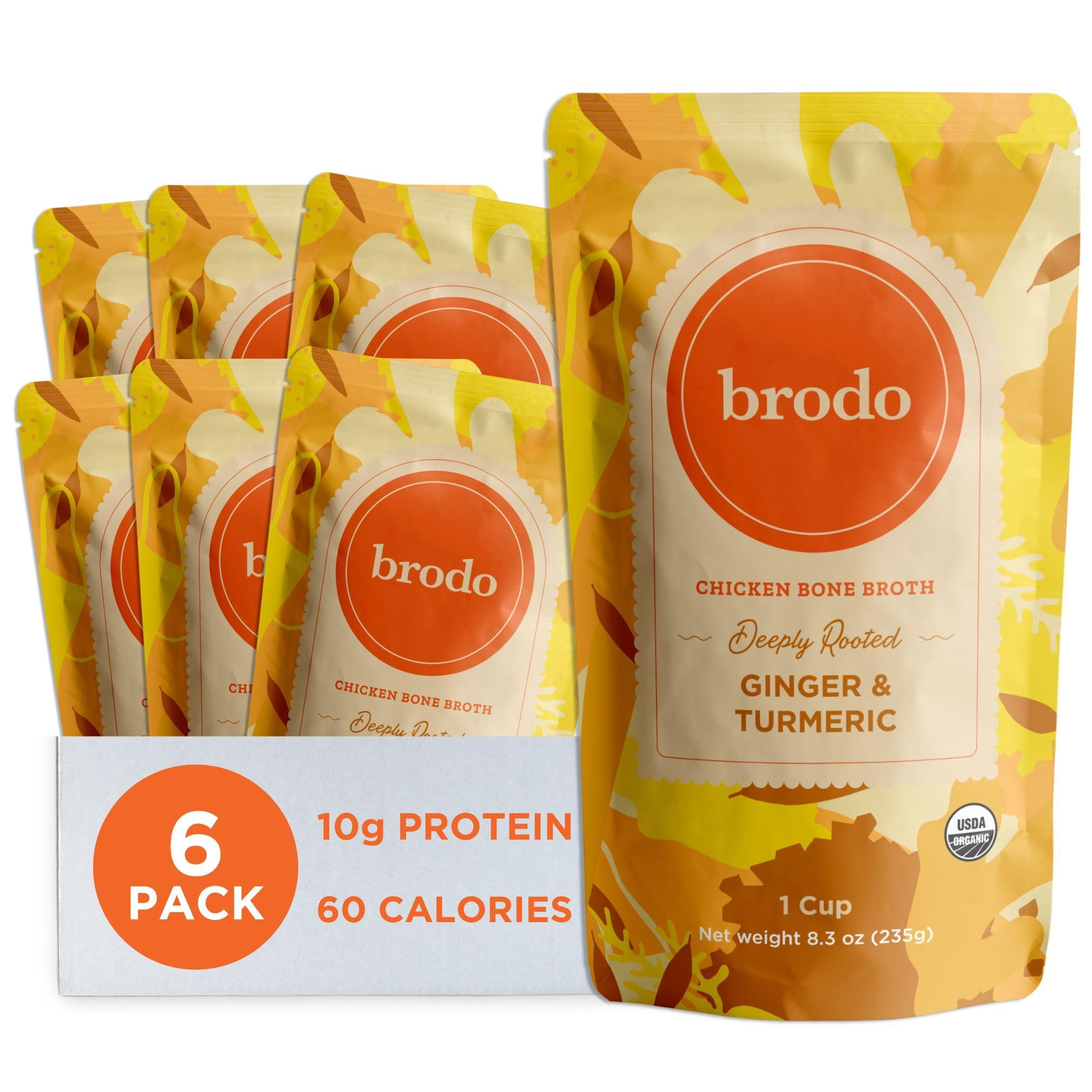 Brodo Deeply Rooted broth with turmeric and ginger, a warm, comforting sip