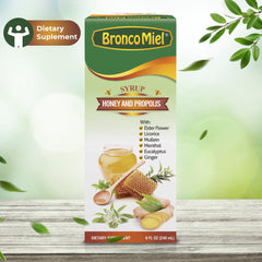 BRONCOMIEL licorice mullein ginger notes captured in product photo.