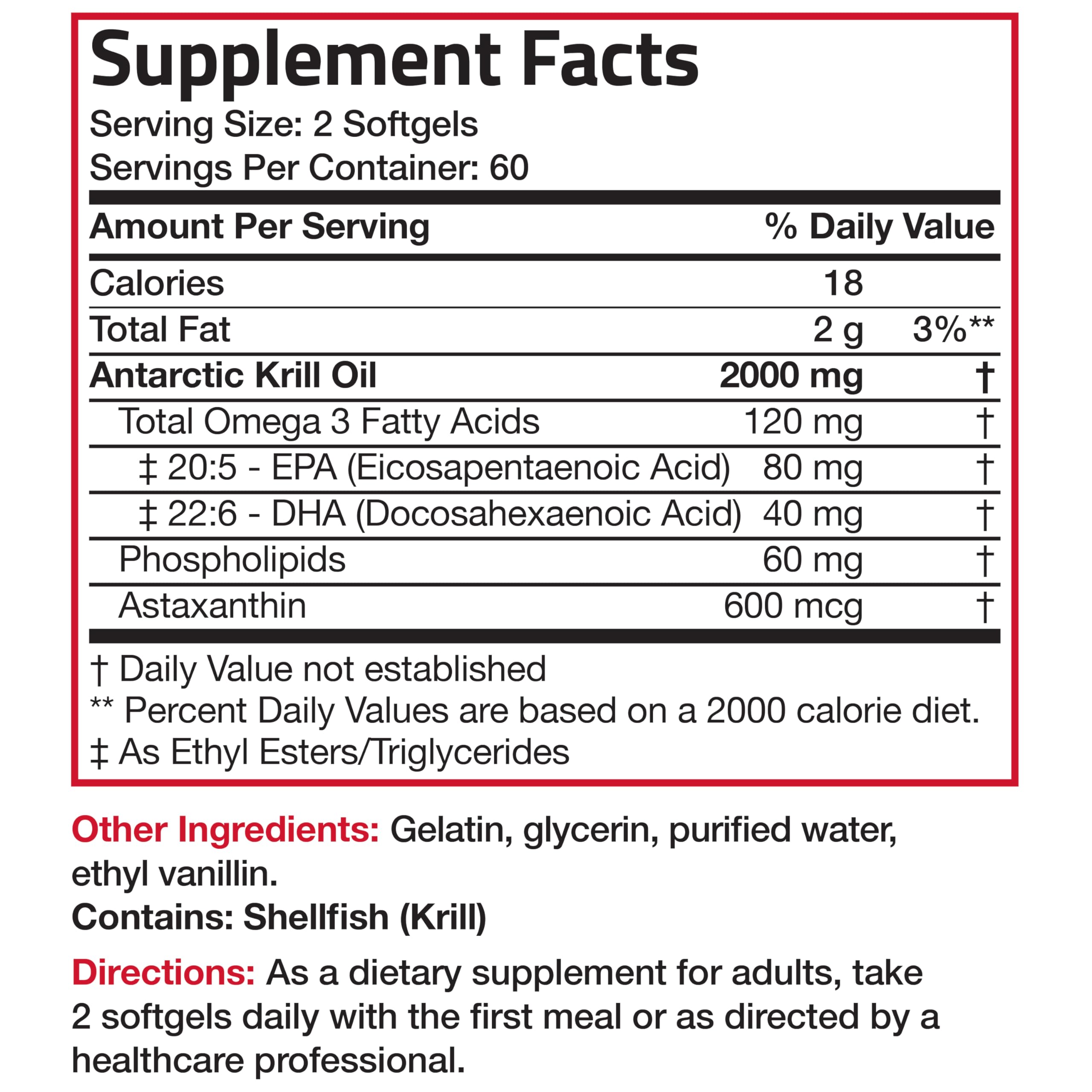 Bronson Antarctic Krill Oil 60 servings label appeals to value and routine use.