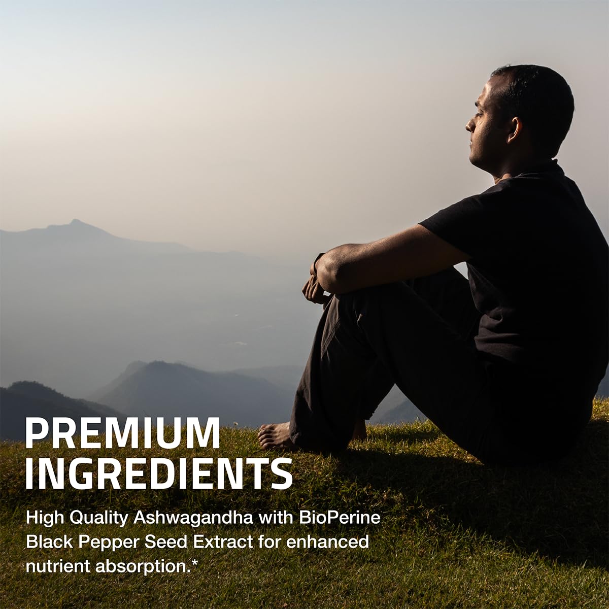 Bronson Ashwagandha bottle on desk for daily wellness routine