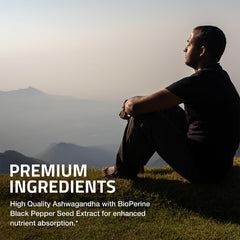 Bronson Ashwagandha bottle on desk for daily wellness routine