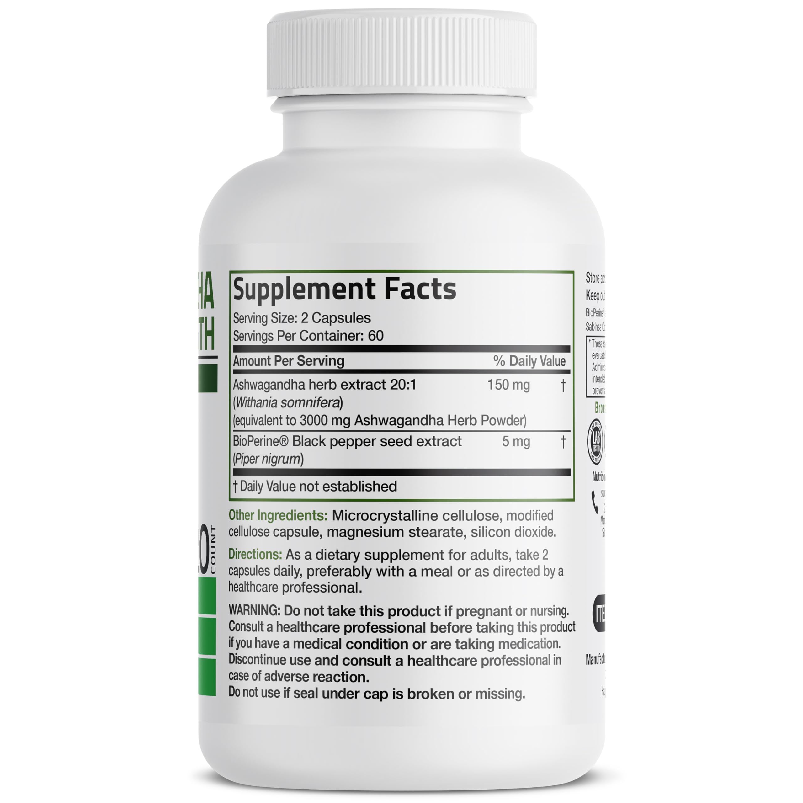 Bronson Ashwagandha capsules close-up illustrating daily calm use