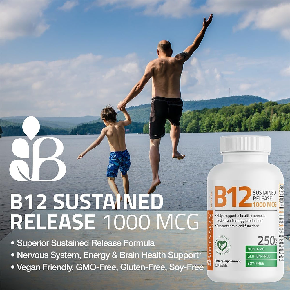Bronson label highlights non-GMO, gluten-free formula for clean daily use.