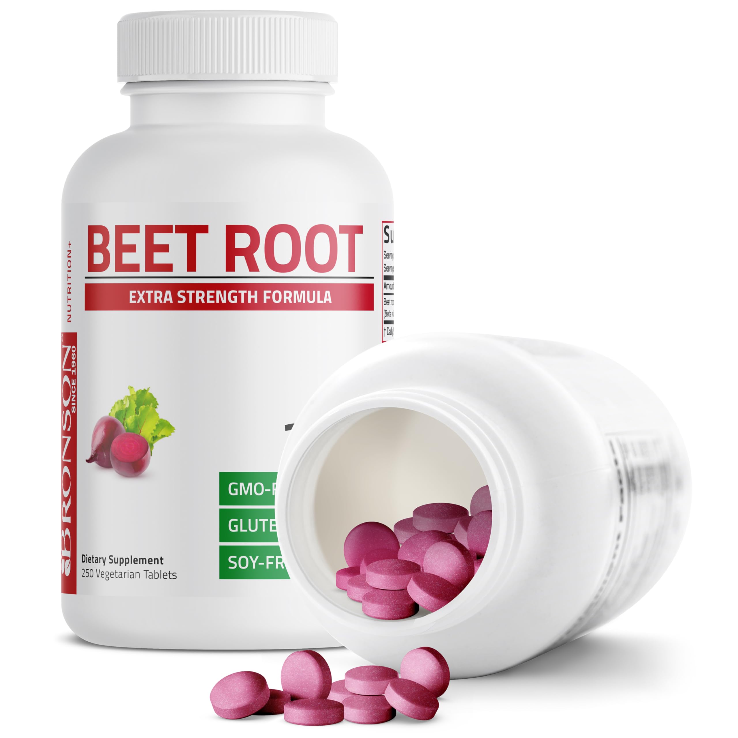 Bronson Beet Root Extra Strength bottle on shelf signaling trusted quality.