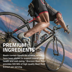 Bronson Beet Root label front highlights vegan, non-GMO and gluten-free claims.