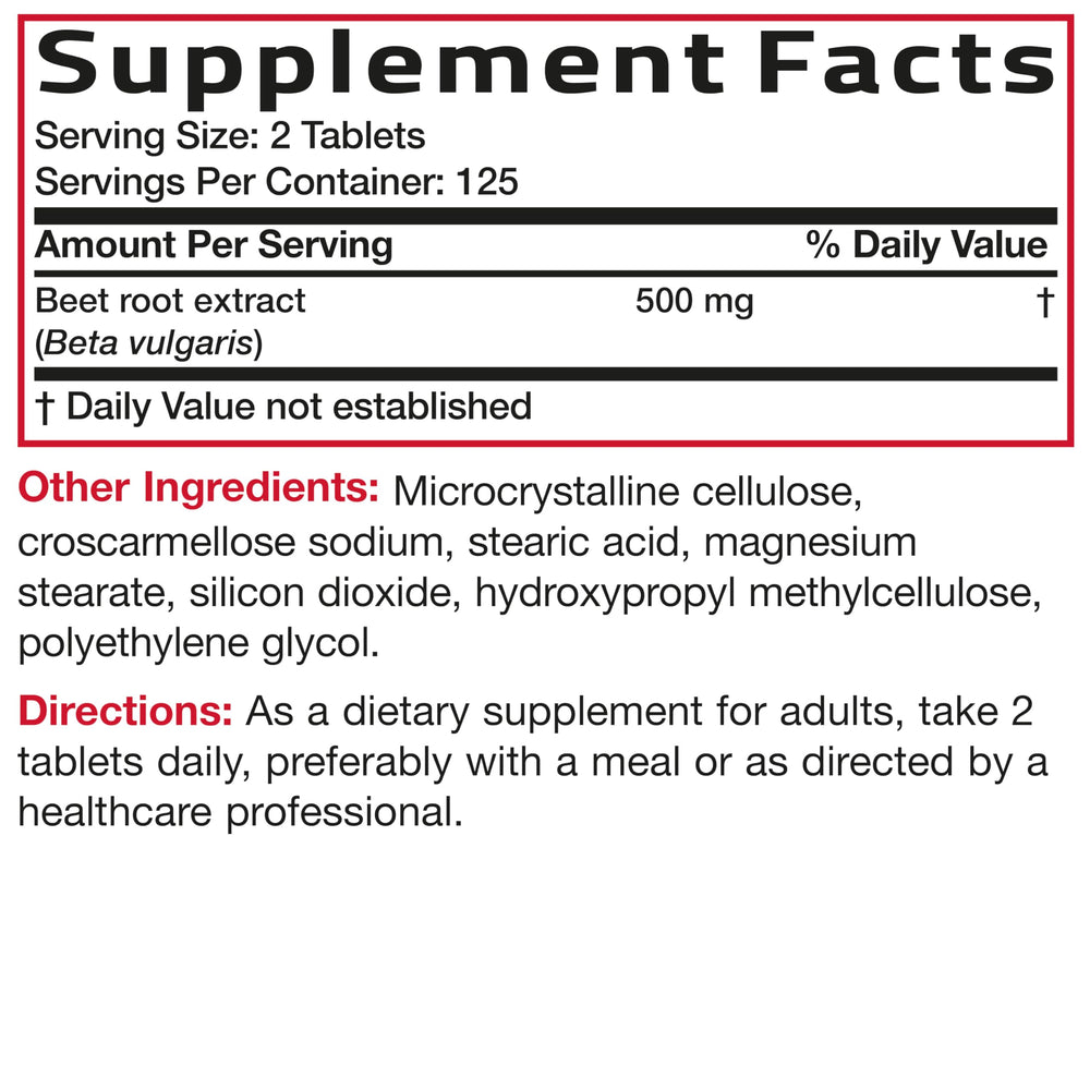 Bronson Beet Root vegan icon on label emphasizes plant-based formula.