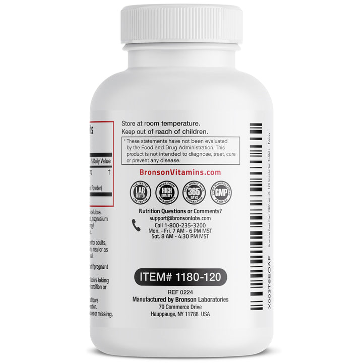 Bronson Beet Root tablets arranged on a surface for daily use.