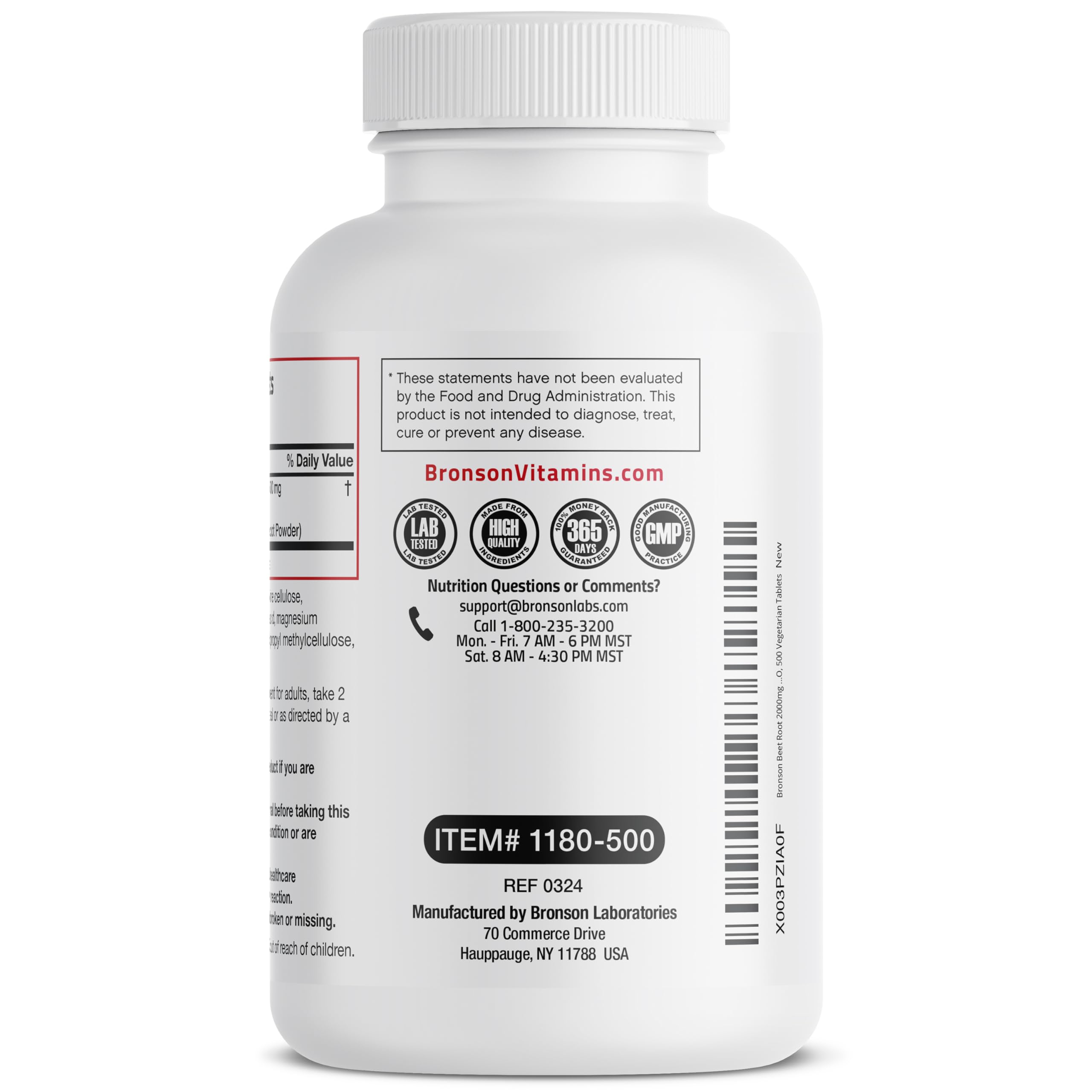 Bronson Beet Root bottle with water showing easy intake