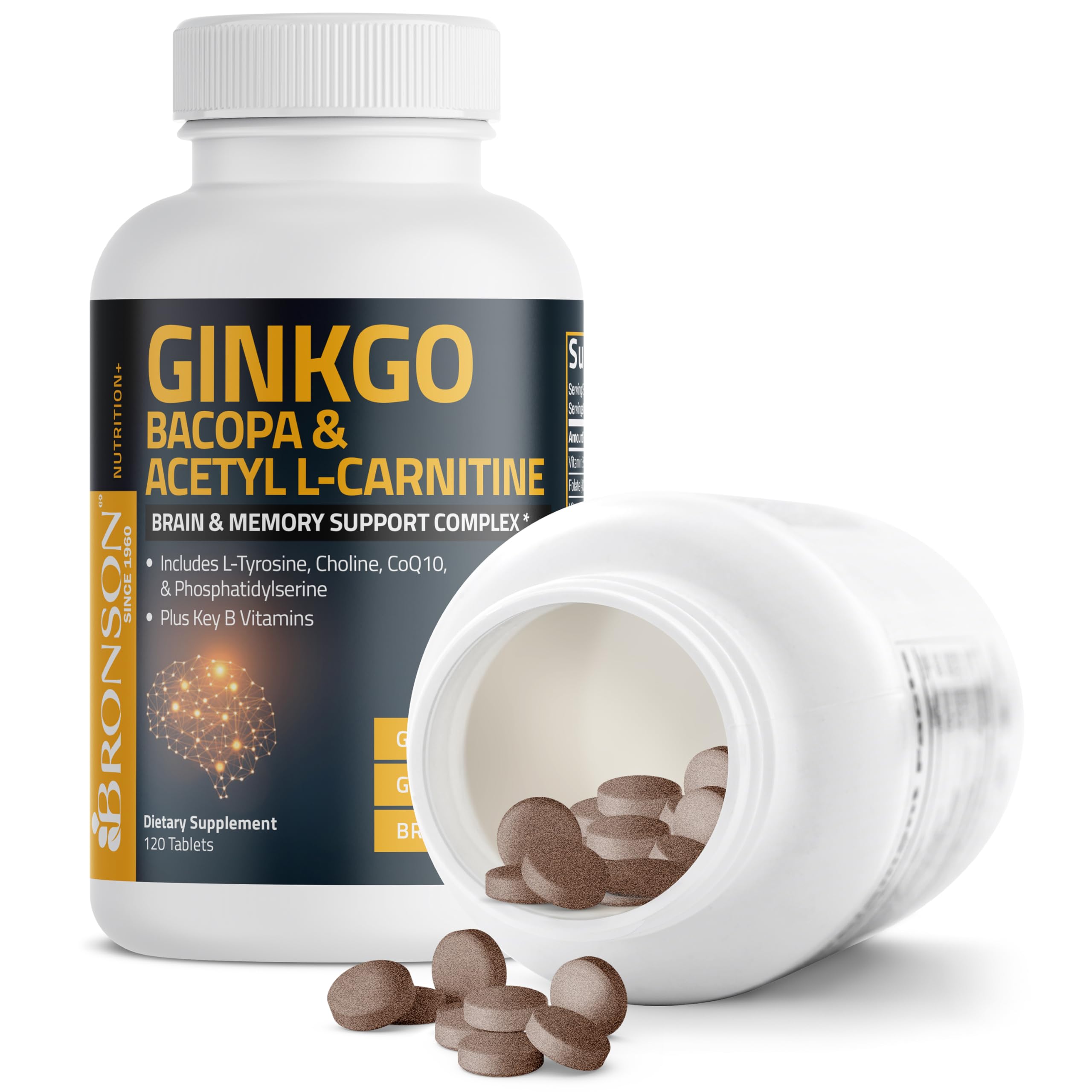 Bronson bottle front shot for daily cognitive support reminder.