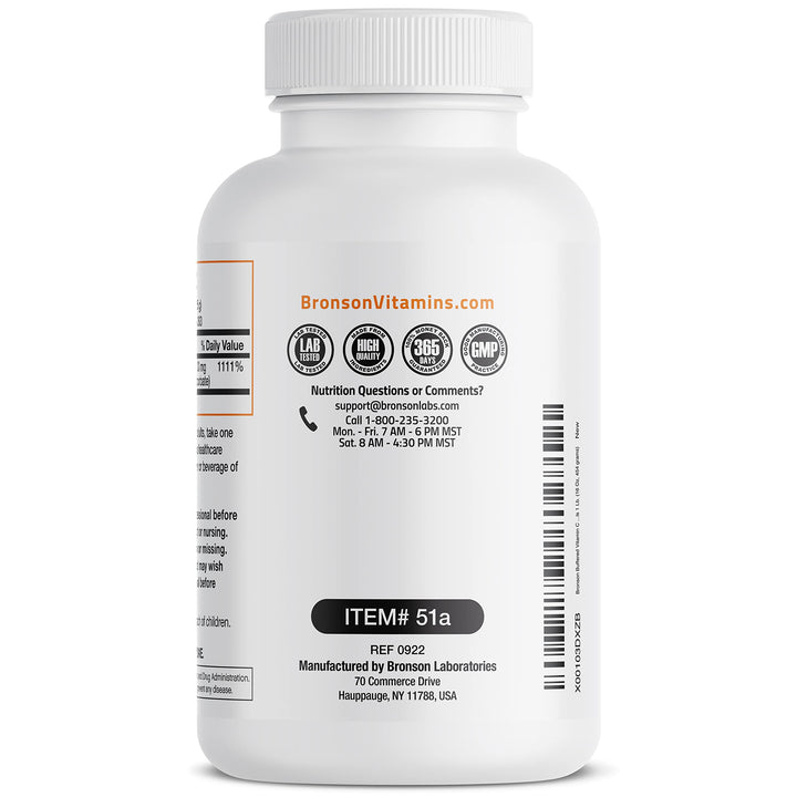 Bronson Buffered Vitamin C Powder dissolving in water demonstrating solubility