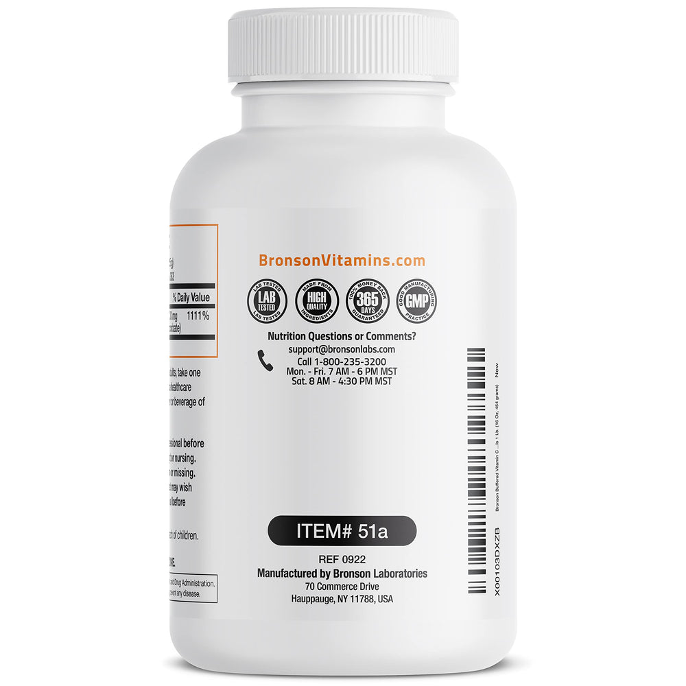 Bronson Buffered Vitamin C Powder dissolving in water demonstrating solubility