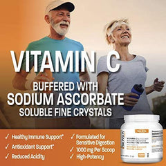 Bronson Buffered Vitamin C powder dissolving in water for daily use.