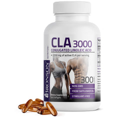 Bronson CLA 3000 bottle front showing high potency formula for weight management support