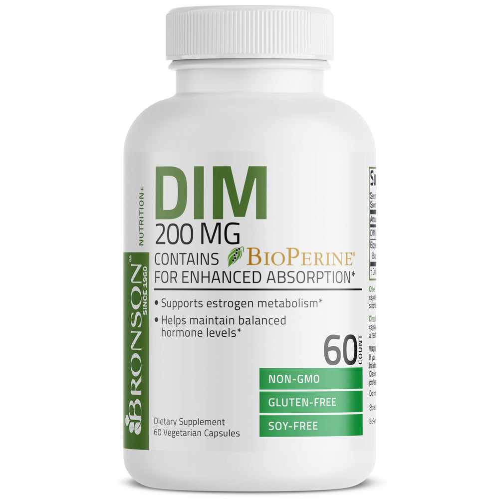 DIM capsules from cruciferous vegetables supporting estrogen metabolism.