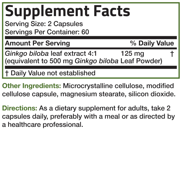 Bronson Ginkgo Biloba bottle shown in bright, clean setting for everyday use.