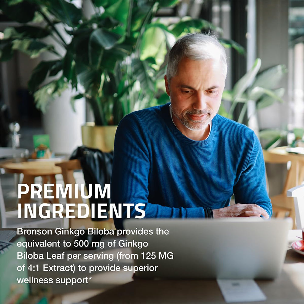 Bronson Ginkgo Biloba bottle cap shows secure seal for freshness.