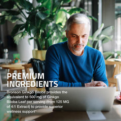 Bronson Ginkgo Biloba bottle cap shows secure seal for freshness.