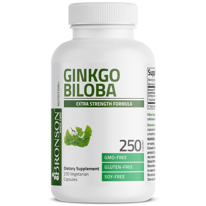 Bronson Ginkgo Biloba bottle on a desk ready for daily use.