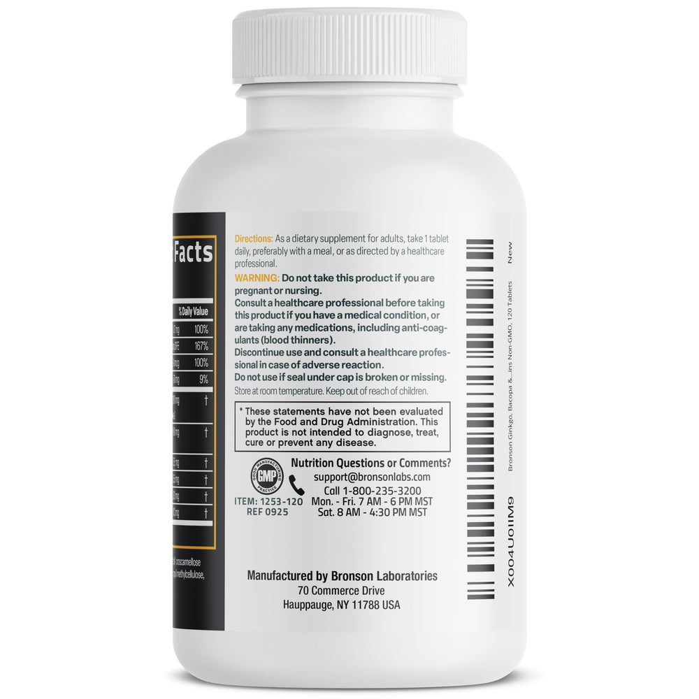 Bronson ingredients phosphatidylserine and coq10 emphasize core nutrients.
