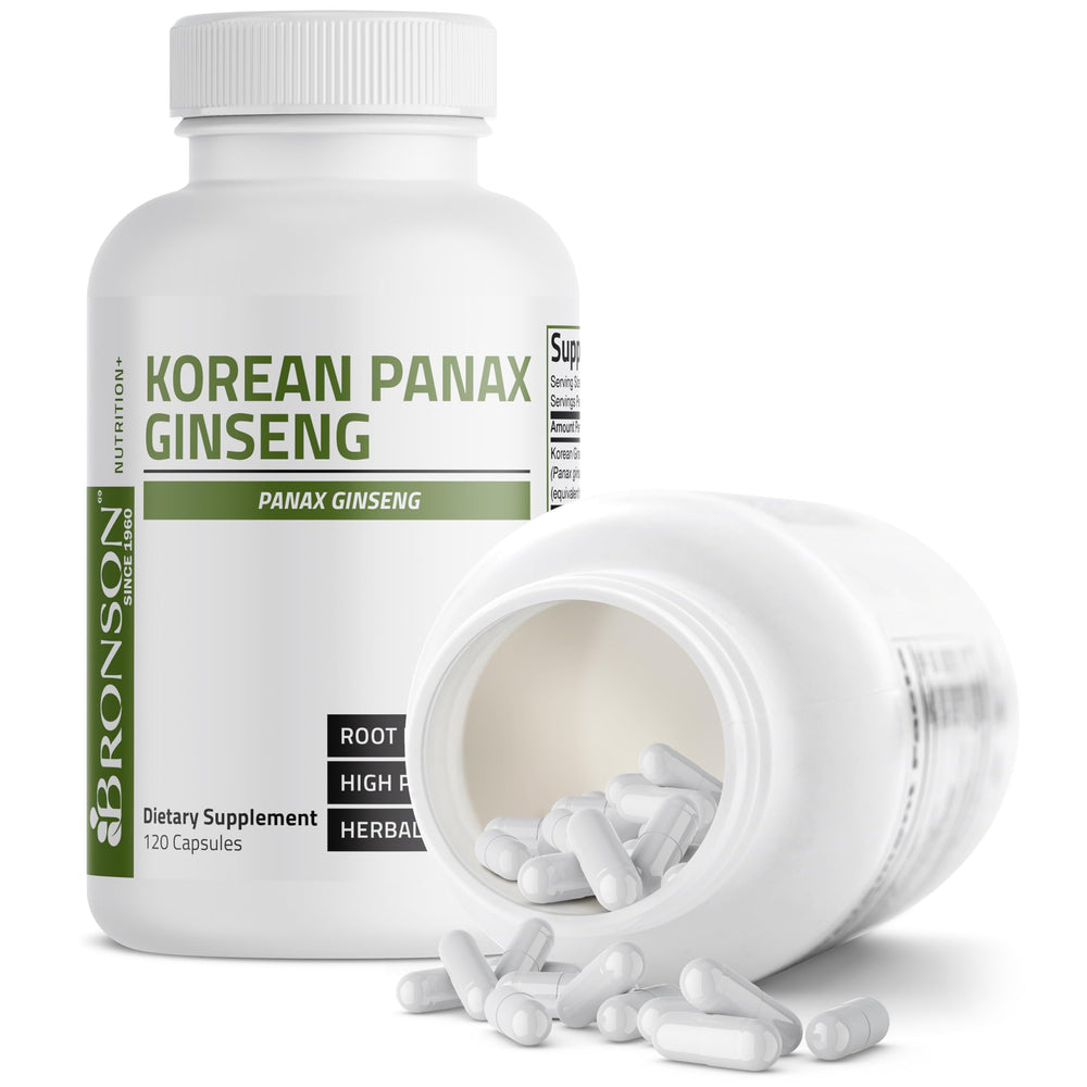 Bronson Korean Panax Ginseng packaging highlighting cognitive health benefits.