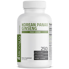 Bronson Korean Panax Ginseng label front showing trusted heritage.