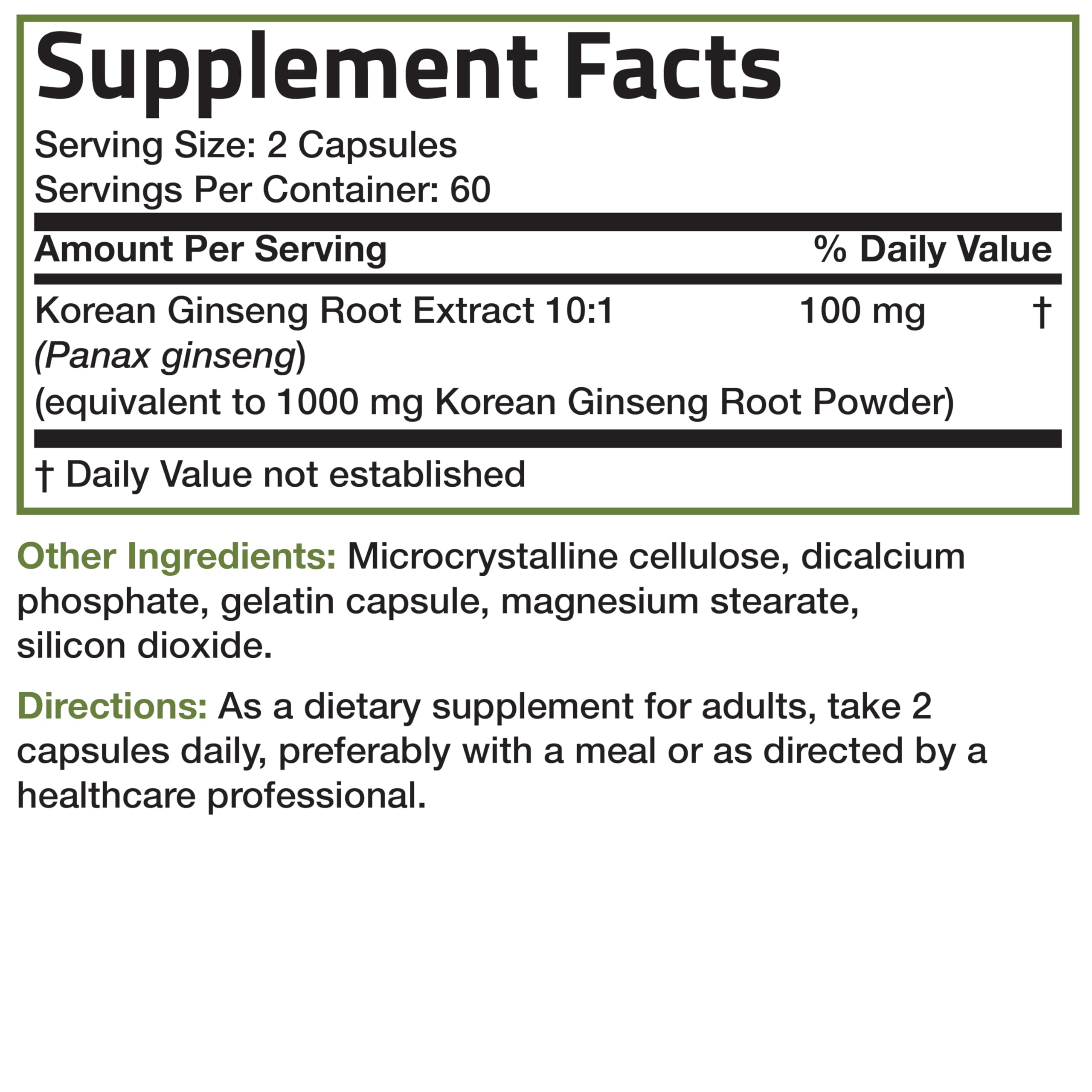 Bronson Korean Panax Ginseng vitality packaging emphasizing daily wellness.