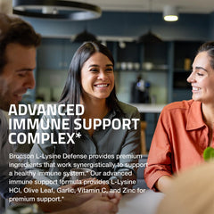 Bronson L-Lysine Defense bottle cap close-up shows vegetarian capsules.