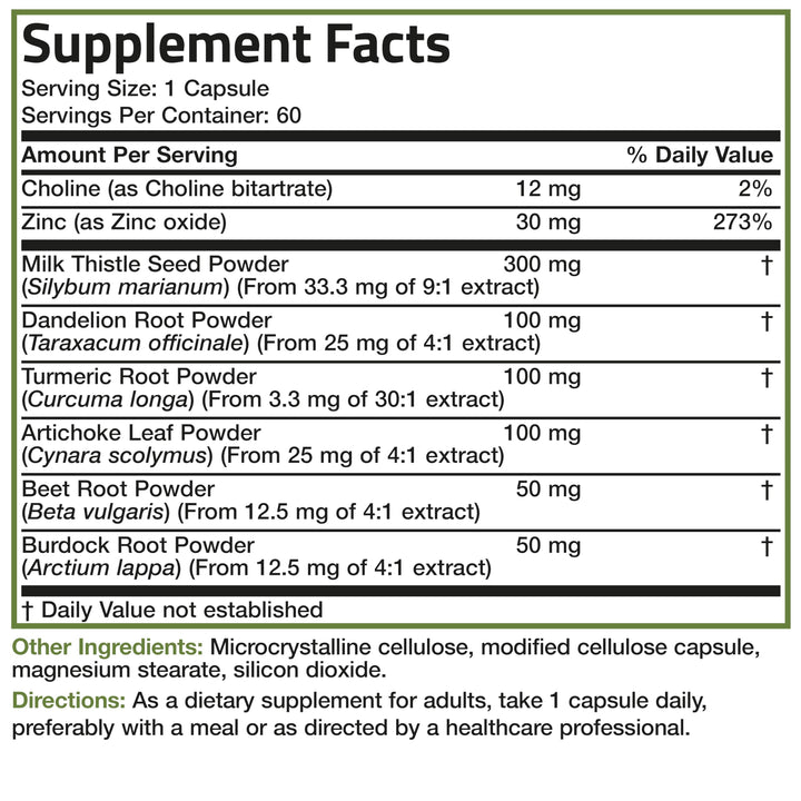 Bronson Liver Detox 60 capsules bottle ready for daily use
