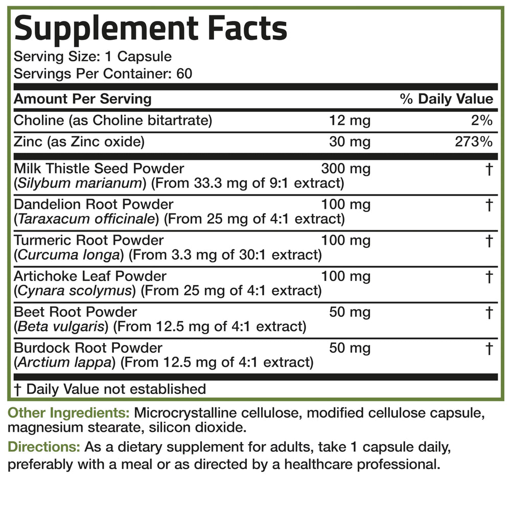 Bronson Liver Detox 60 capsules bottle ready for daily use