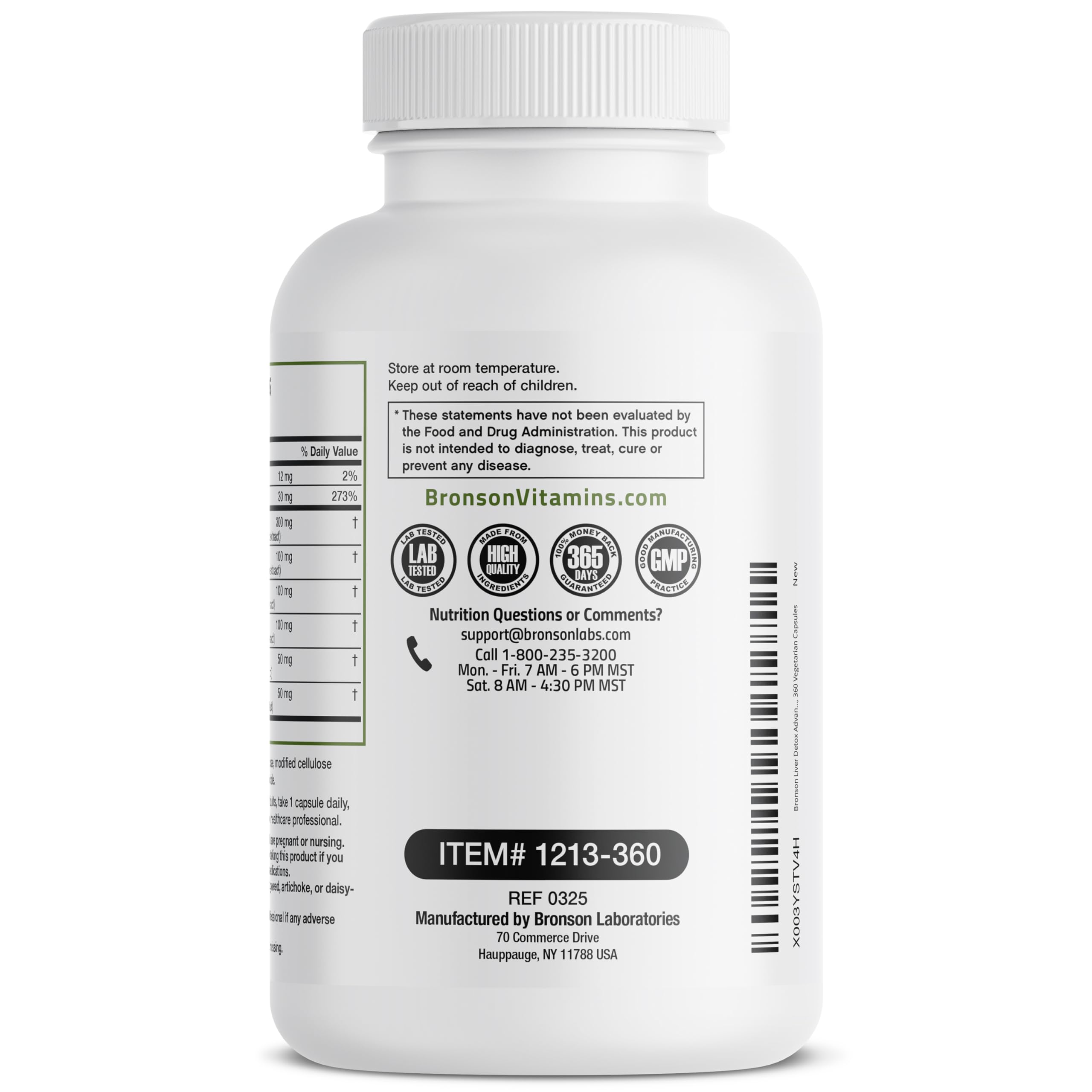 Bronson Liver Detox artichoke leaf focus signals bile flow support and digestive comfort.