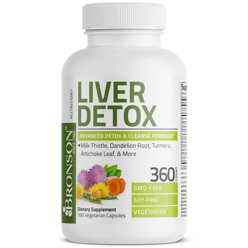 Bronson Liver Detox dandelion root focus evokes traditional cleansing and natural balance.