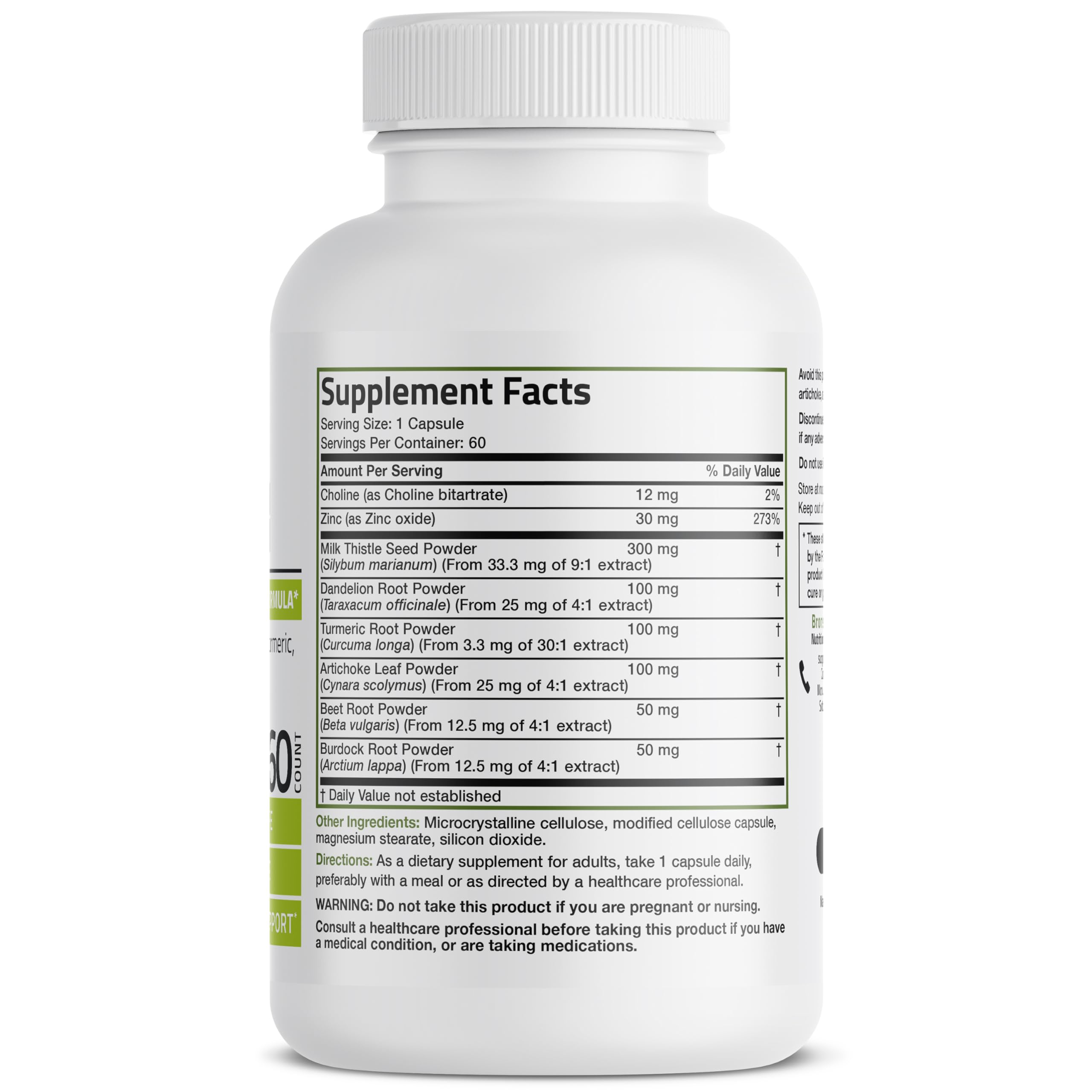 Bronson Liver Detox label front view for clear ingredient information