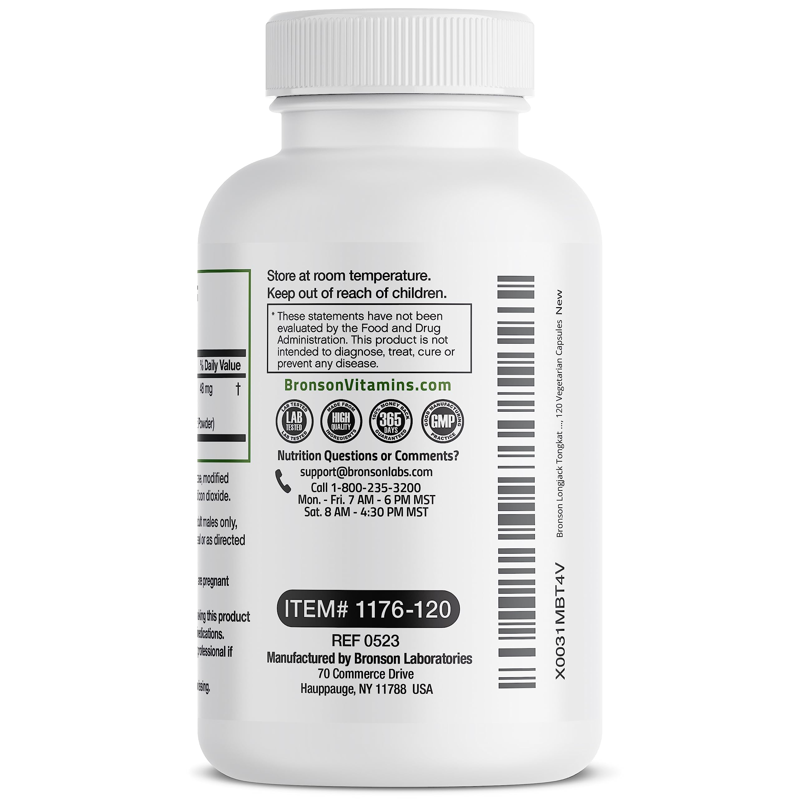 Bronson Longjack extract ingredients panel showing 48 mg of 25:1.