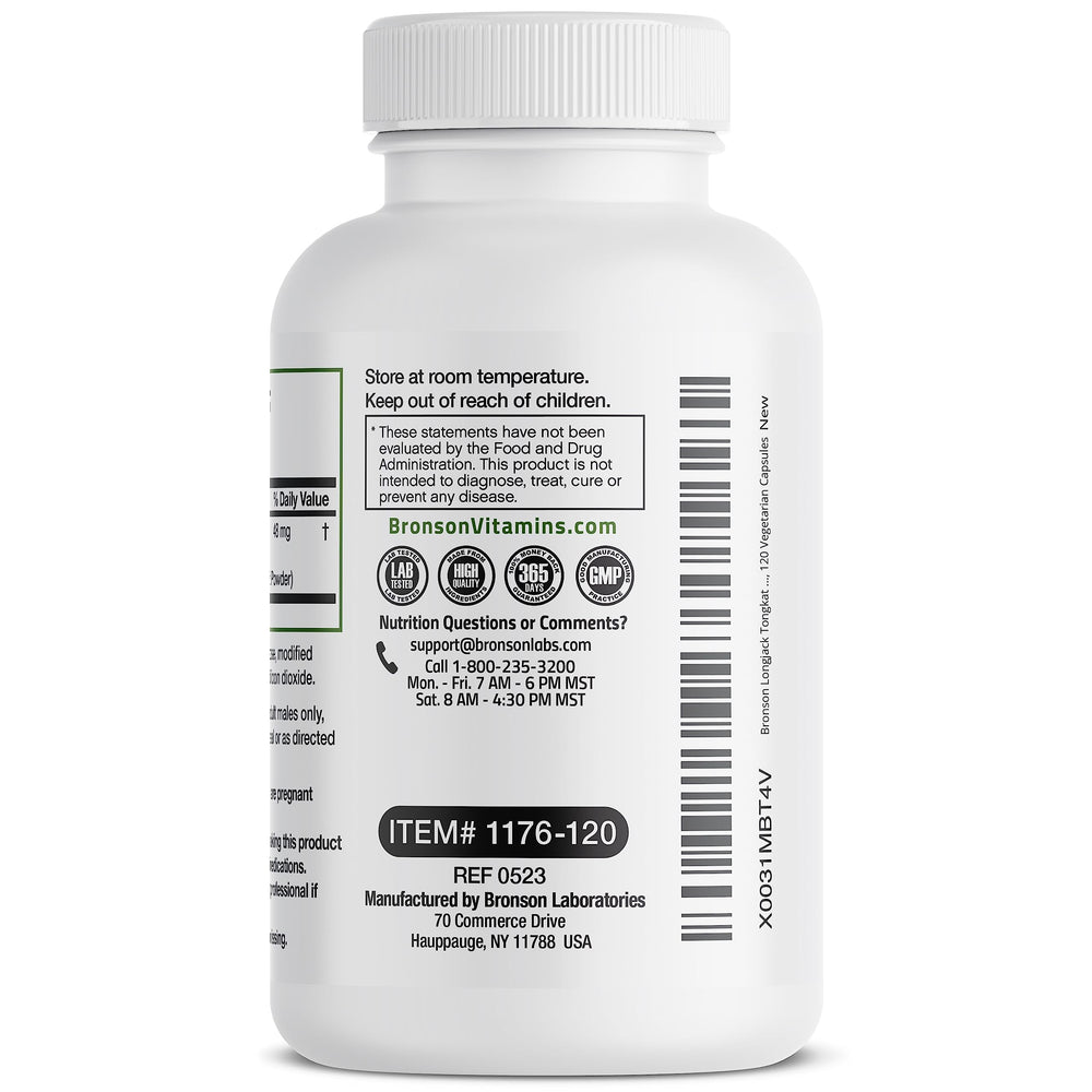 Bronson Longjack extract ingredients panel showing 48 mg of 25:1.