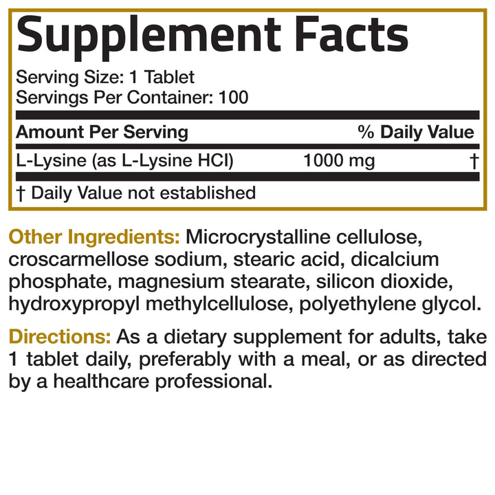 Bronson Lysine daily-use scene with glass of water for convenience.