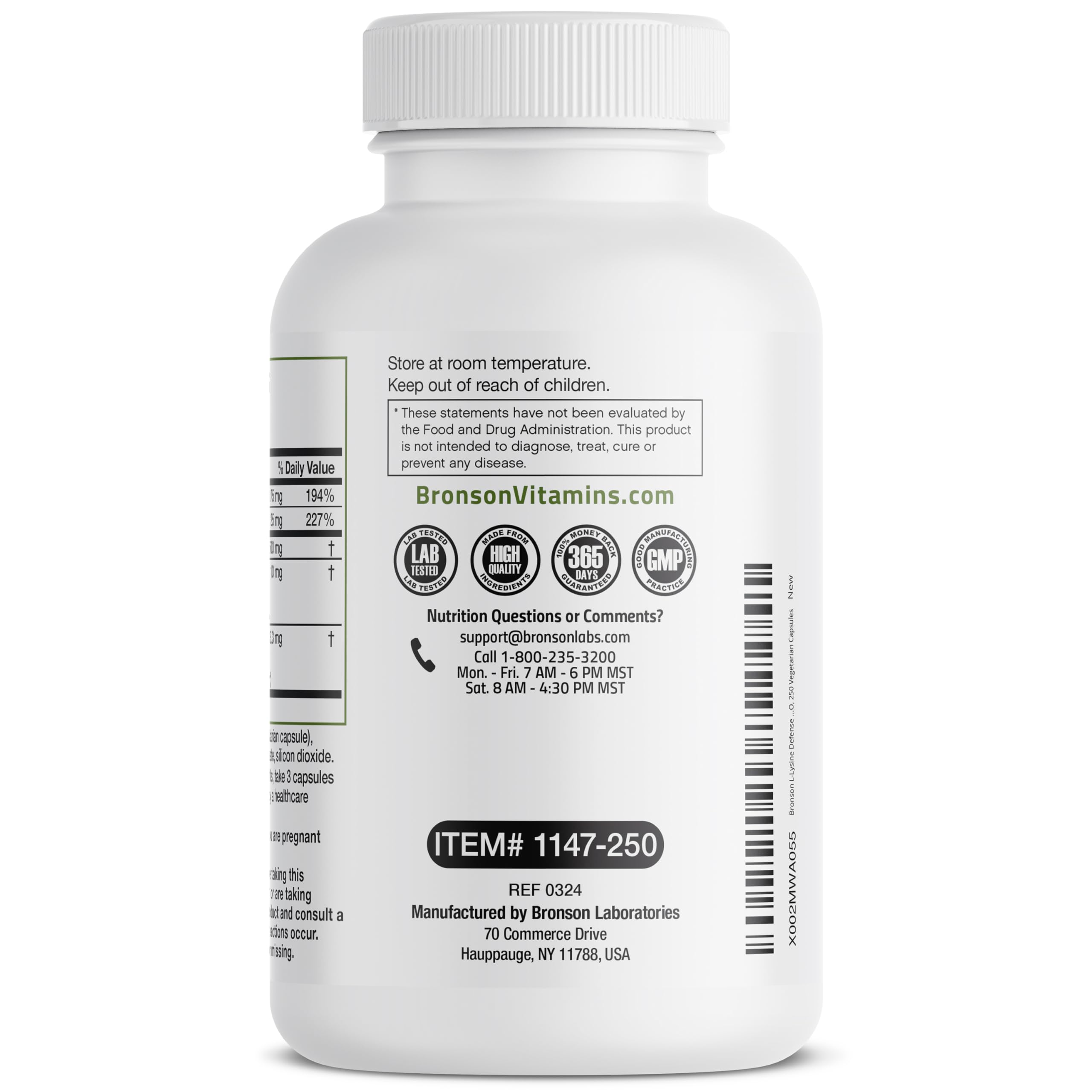 Bronson L-Lysine Defense on shelf display for daily wellness