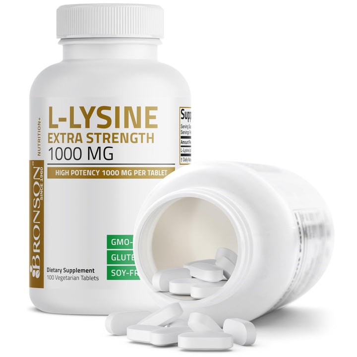 Bronson Lysine ingredient panel showing the high-potency formula.