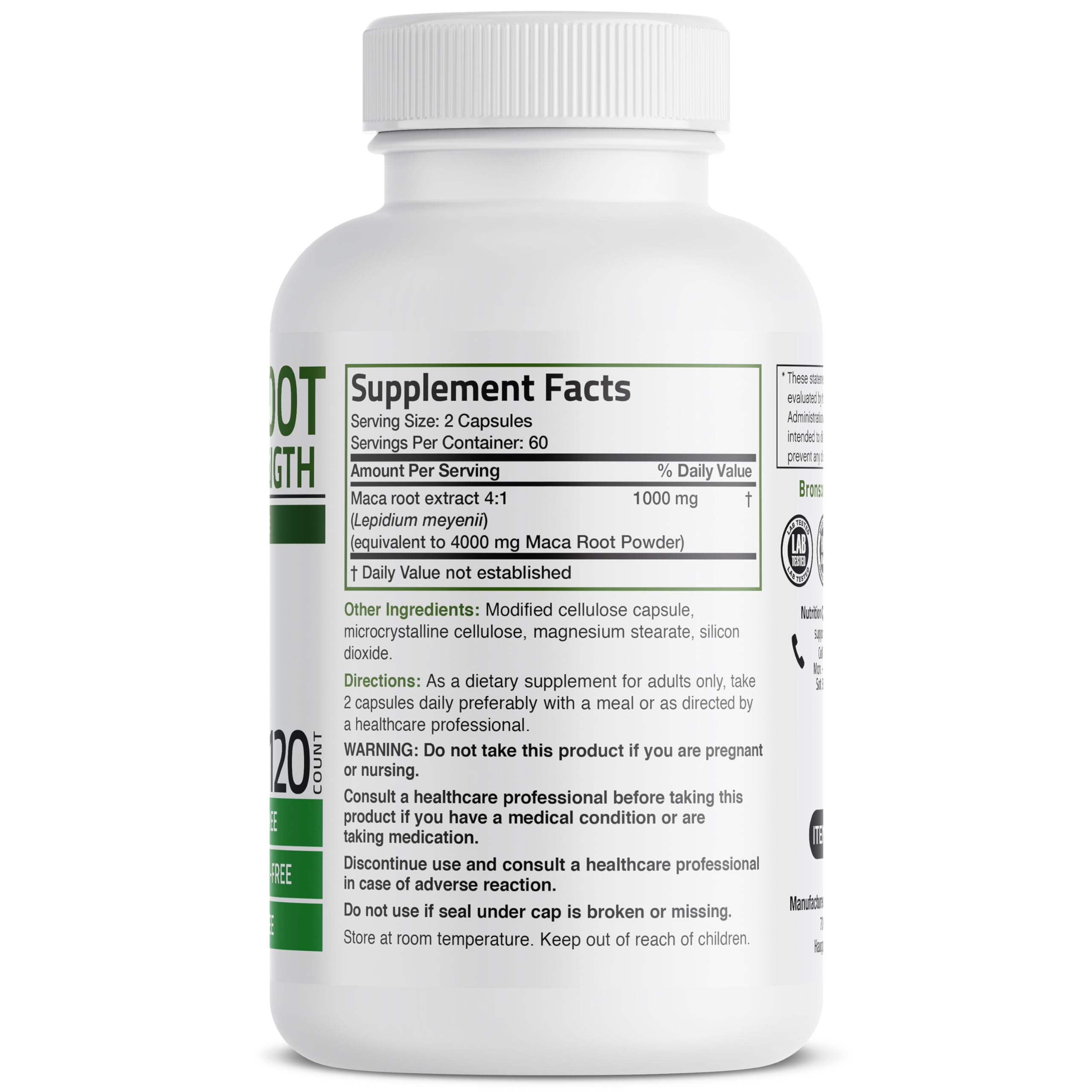 Bronson Maca Root Extra Lepidium Meyenii capsules, easy daily capsules