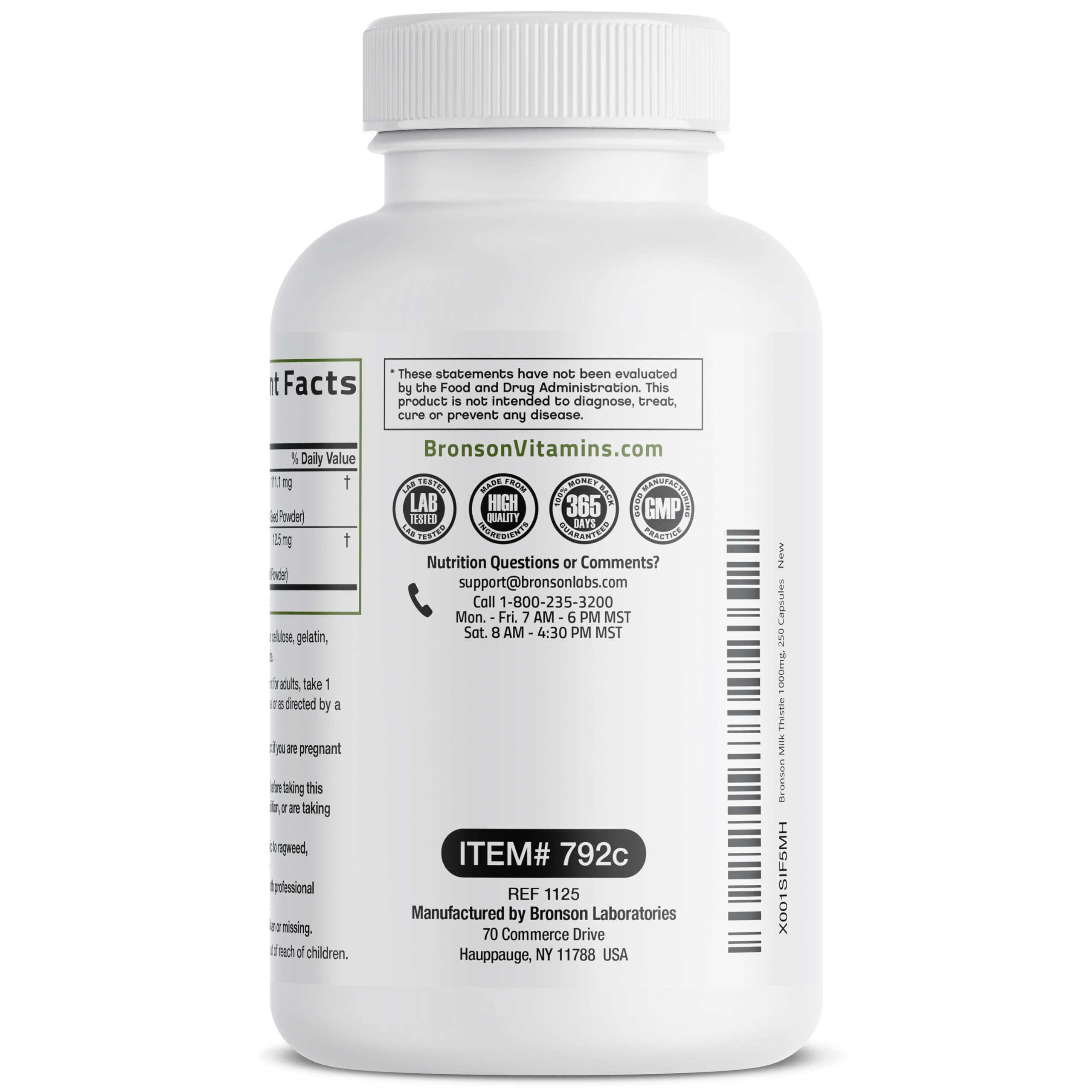 Bronson capsules box with Made in NY stamp signals trusted production.