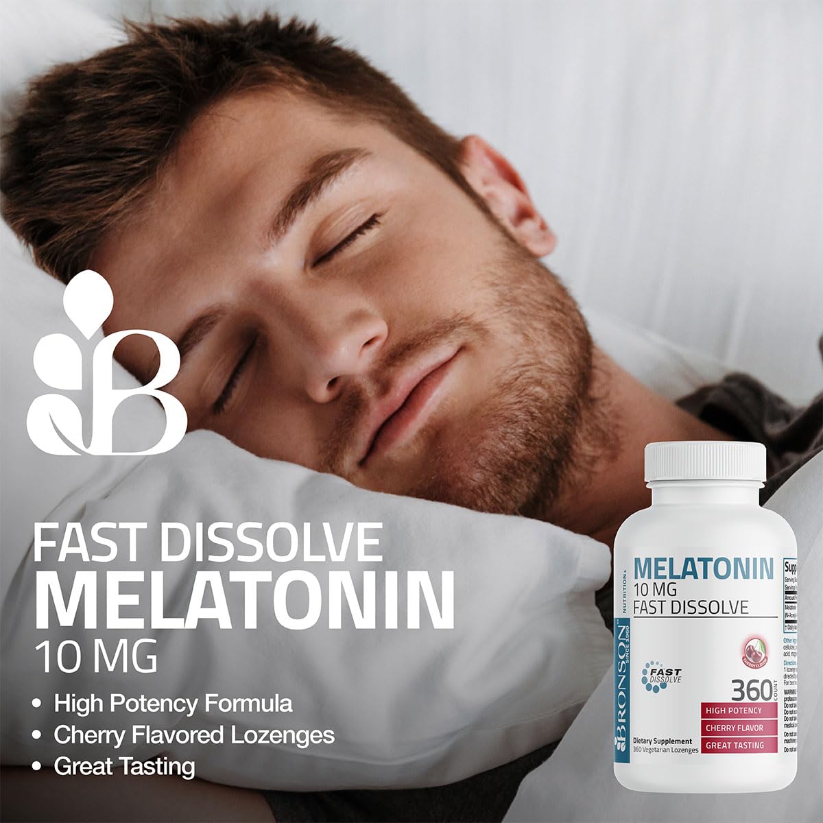 Bronson Melatonin fast-dissolve tablets dissolving quickly to support sleep routines