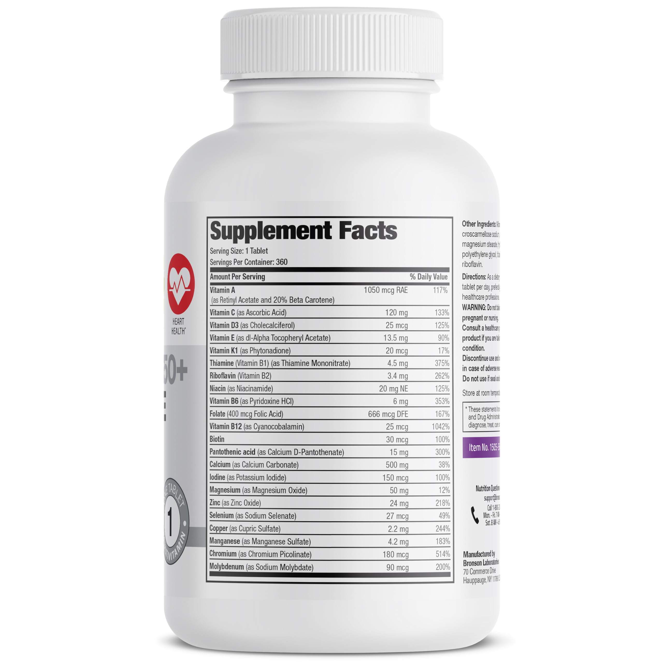 Bronson ONE Daily 50+ tablets close-up